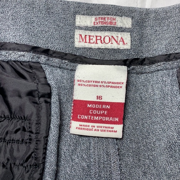 Merona stretch heathered grey crop work pants 16 - Picture 4 of 5